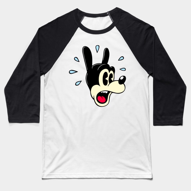 Cartoon Dog Baseball T-Shirt by timegraf